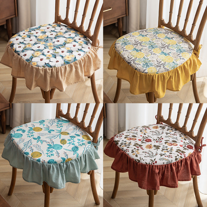 Dining Chair Cover frill floral dining chair cushion Removable and
