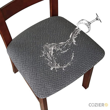 Sitar Jacquard Solid Color Chair Seat Cover(Set of 2)