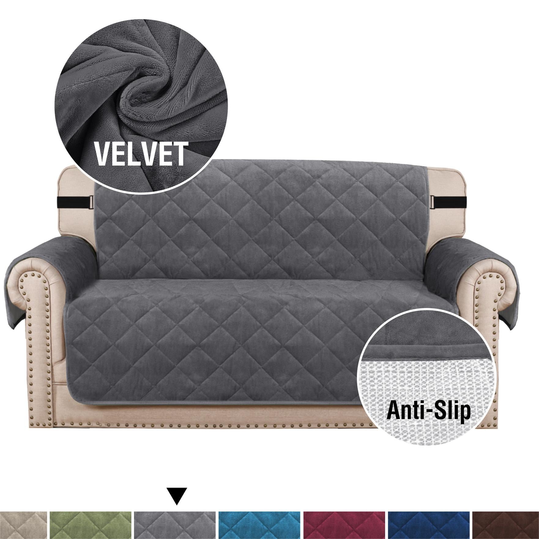 Thick Velvet Sofa Cover Soft Couch Cover for 3 Cushion Cover Washable  Furniture Protector for Dogs