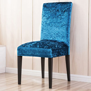 Elegant Velvet Solid Color Dining Chair Cover