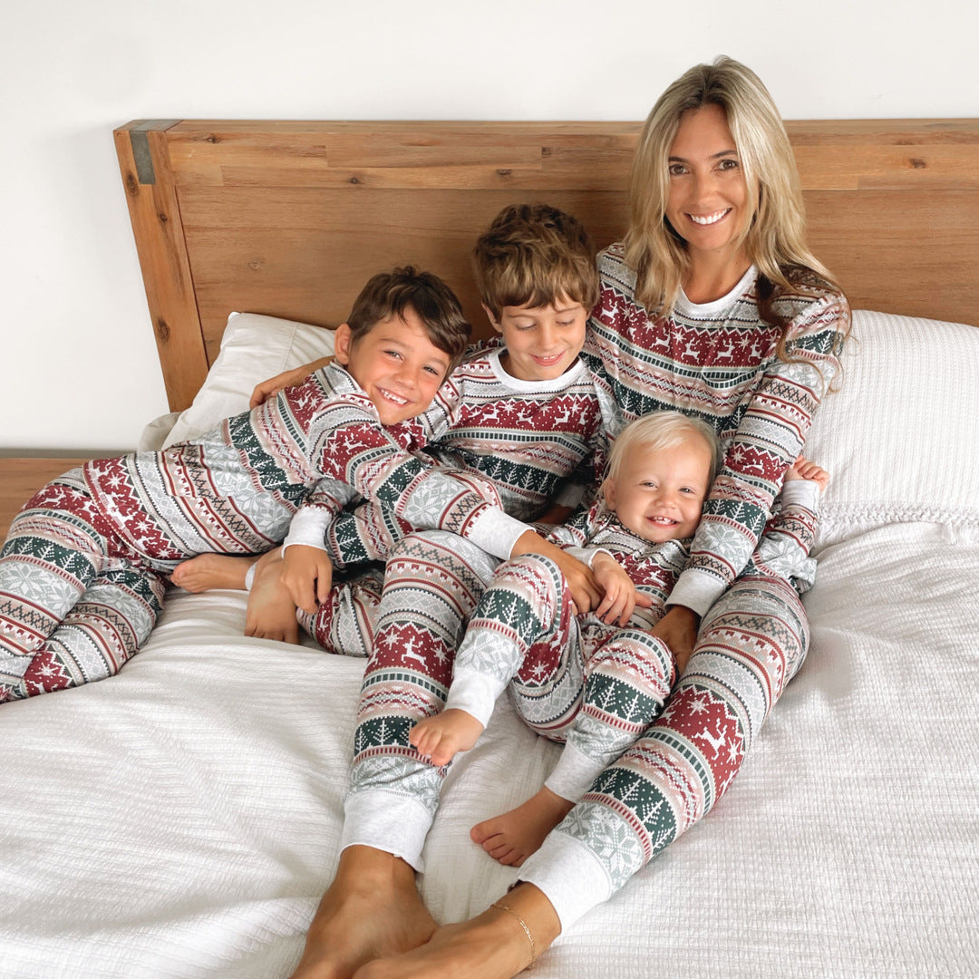 Family Matching Christmas Print Pajamas Sets