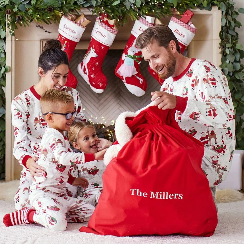 2025 Christmas Family Outfits Santa Claus Print Pajamas