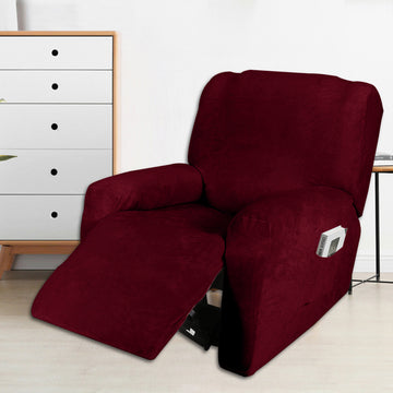 Stretch Plush Soft Velvet Solid Color Recliner Cover