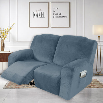 Stretch Plush Soft Velvet Solid Color Recliner Cover