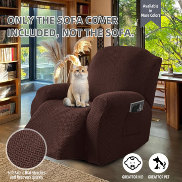 Stripe Jacquard Recliners Slipcovers For 1/2/3 Seats Recliner Loveseat Covers with Console