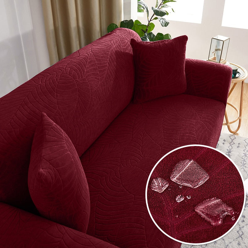 Thick Jacquard Leaf Pattern Sofa Cushion Seat Cover in 2023