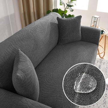 Thick Jacquard Leaf Pattern Sofa Cover For Living Room