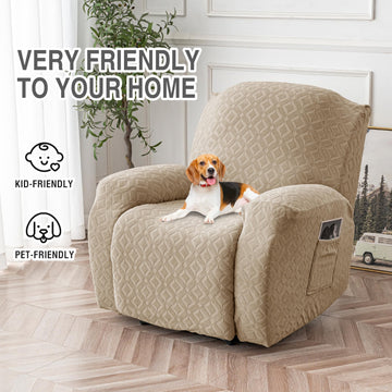 Stretch Waterproof Recliner Sofa Cover with Pockets Washable Recliner Slipcovers