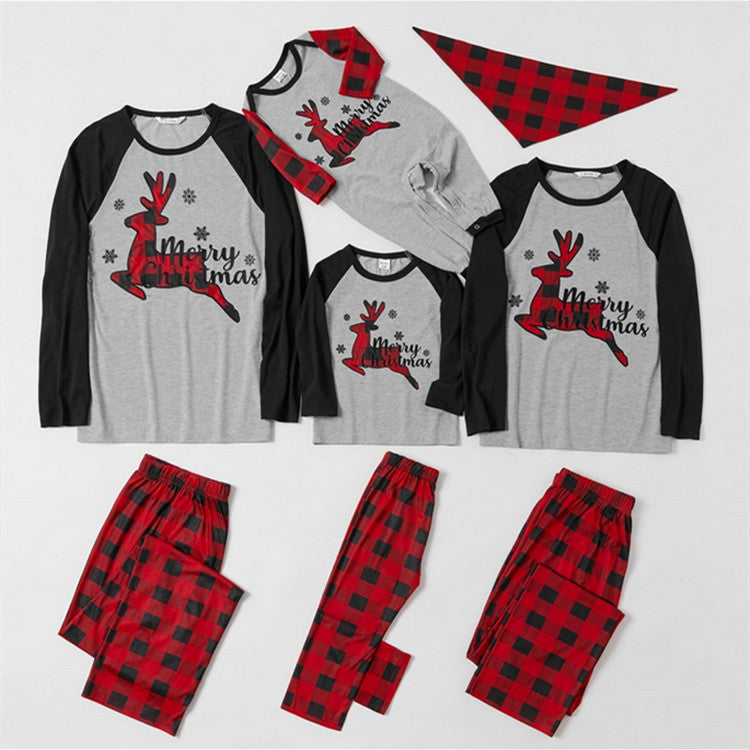 Merry Christmas Reindeer Print Christmas Pajamas Set Family Matching Pjs