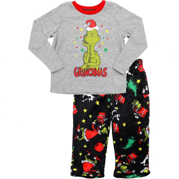 Grinch Christmas Pajamas Set Long Sleeve Top Family Matching Pjs
