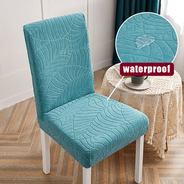 Thick Jacquard Leaf Pattern Dining Chair Cover