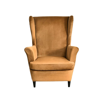 2 Piece Stretch Wingback Chair Cover For Living Room Bedroom  (Spandex Print & Velvet）