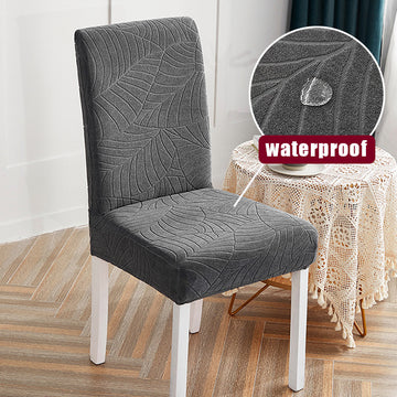 Thick Jacquard Leaf Pattern Dining Chair Cover