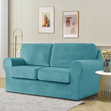 Stretch Velvet Sofa Covers with Separate Backrests and Seat Cushions