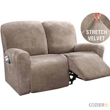 Venal Velvet Solid Color Recliner Cover (2 Seater)
