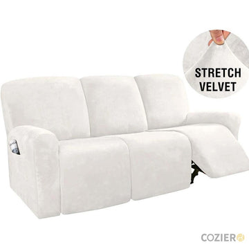 Foula Velvet Solid Color Recliner Cover (3 Seater)