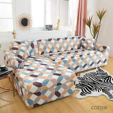 Stoup Spandex Print L-Shaped Sofa Cover