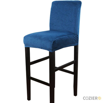 Nevus Velvet Solid Color Bar Stool Chair Cover