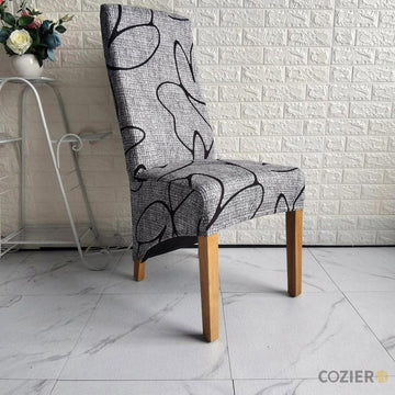 Haulm Spandex Print Long Back Chair Cover(Set of 2)