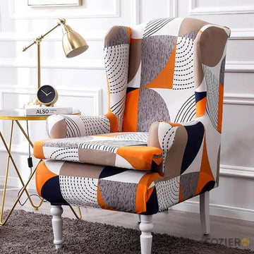 Ubity Spandex Print Wingback Chair Cover
