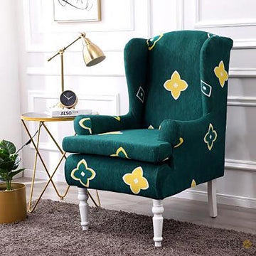 Ubity Spandex Print Wingback Chair Cover