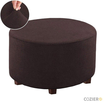 Algor Jacquard Solid Color Ottoman Cover