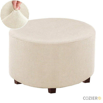 Algor Jacquard Solid Color Ottoman Cover