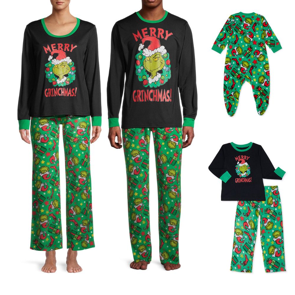Christmas Merry Grinchmas Family Matching Pajamas Sets