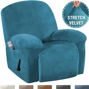 1 Seater Velvet Soft Recliner Chair Slipcover