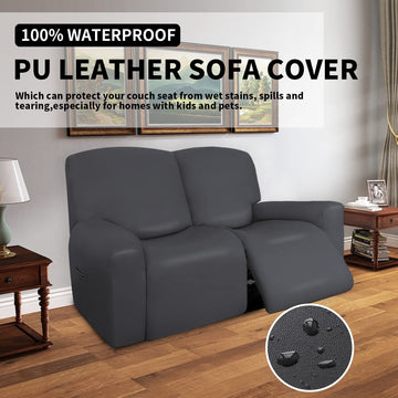 PU Leather Waterproof Stretch Recliner slipcovers Anti-Slip