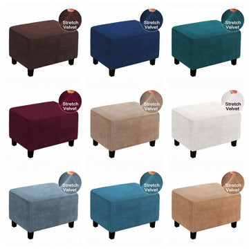 Velvet Rectangular Ottoman Covers