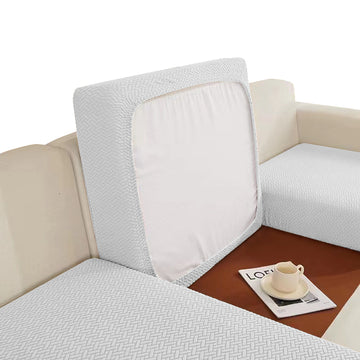Jacquard Solid Color Sofa Cushion Seat Cover
