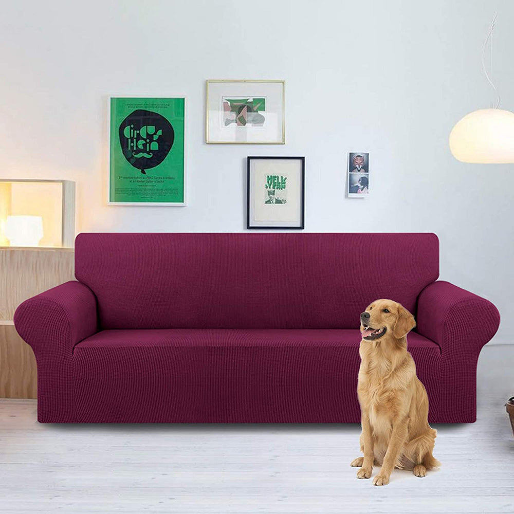 coziero sofa cover stretchable solid color 4 seater