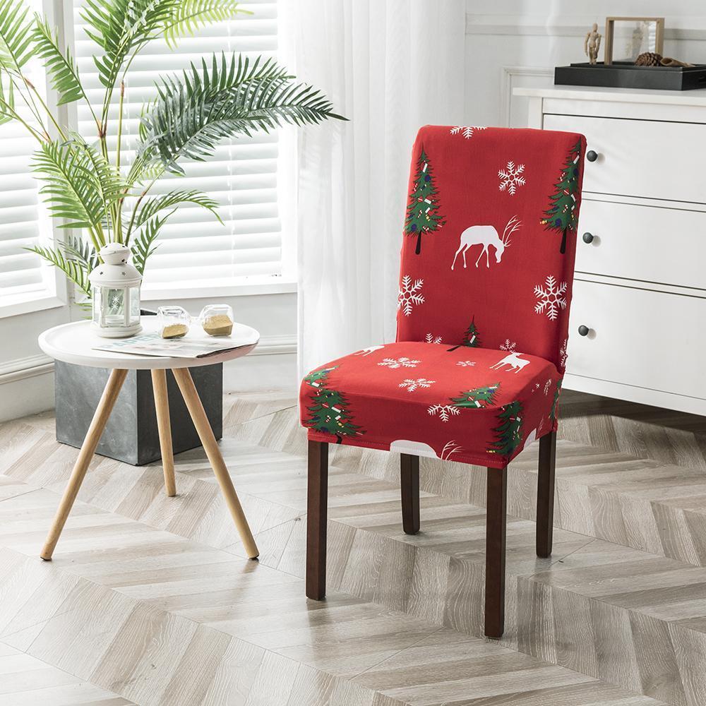 Christmas Holiday Tree Dining Chair Covers