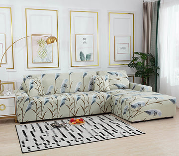 Spandex Print Stretch L-Shape Sofa Cover