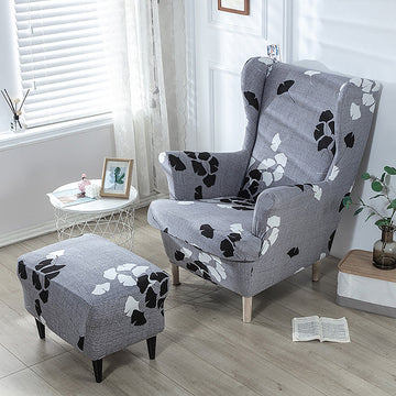 Spandex Print Stretch Wingback Chair Cover