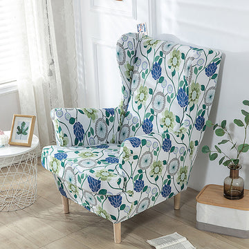 Spandex Print Stretch Wingback Chair Cover