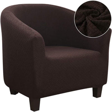 Plaid Fleece Solid Color Stretch Tub Chair Cover